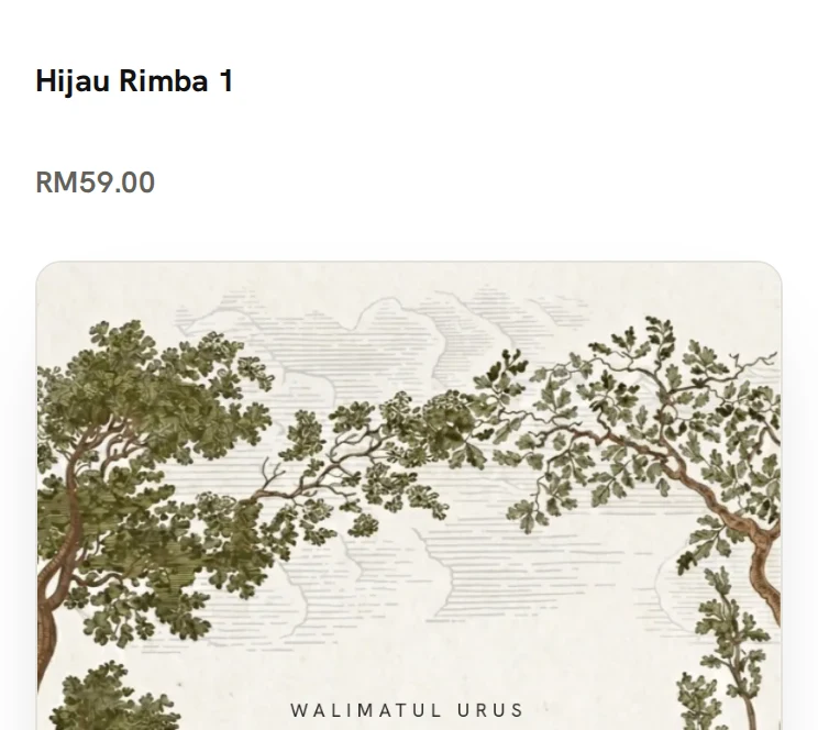 Pilih reka bentuk. Harganya siap tertulis.